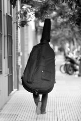 person walking in the city