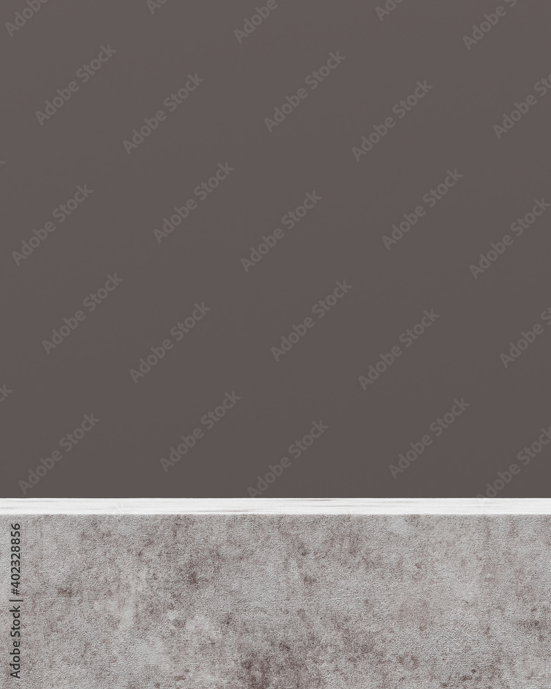 Poster minimal abstract mockup background for product presentation. concrete step podium on grey background