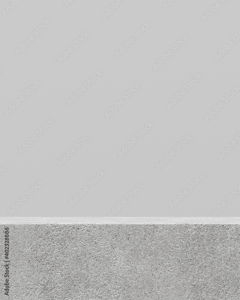 Poster minimal abstract mockup background for product presentation. white stone step podium on white backgr