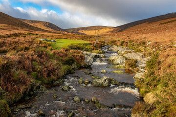River Dargle, Glensoulan Valley, close to powerscourt waterfall, Wicklow way, Ireland. Europe 2020