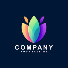 flower color gradient logo design