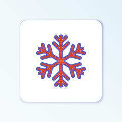 Line Snowflake icon isolated on white background. Colorful outline concept. Vector.