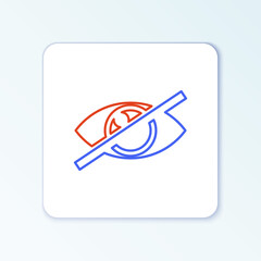 Line Invisible or hide icon isolated on white background. Colorful outline concept. Vector.