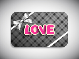 Gift card of Valentine's Day with beautiful calligraphy.