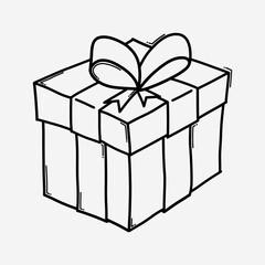 Gift box doodle vector icon. Drawing sketch illustration hand drawn line eps10