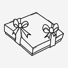 Gift box doodle vector icon. Drawing sketch illustration hand drawn line eps10
