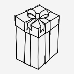 Gift box doodle vector icon. Drawing sketch illustration hand drawn line eps10