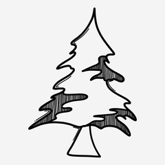 Tree doodle vector icon. Drawing sketch illustration hand drawn line eps10