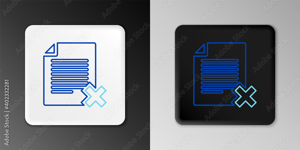 Poster line delete file document icon isolated on grey background. rejected document icon. cross on paper. 