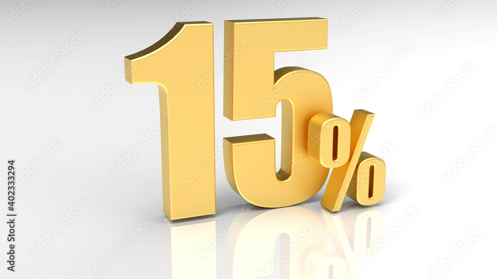 Poster 3d rendering - 15% reflective text discount