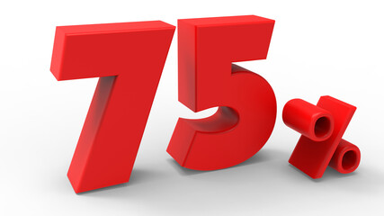 3D rendering - 75 % discount concept