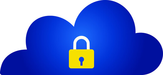 Cloud Security Concept with Padlock Icon