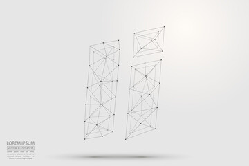 English letters abstract font consists 3d of triangles, lines, dots and connections. Vector illustration EPS 10.