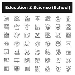 Education and Science school icon set