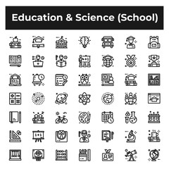 Education and Science school icon set