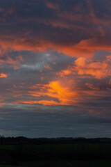 Fototapeta na wymiar colorful cloudy evening sky