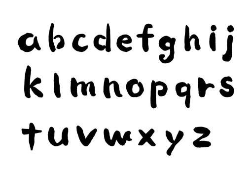 手描き筆書きのアルファベット小文字