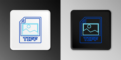 Line TIFF file document. Download tiff button icon isolated on grey background. TIFF file symbol. Colorful outline concept. Vector.