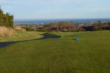 Views across the golf course from Craigtoun to St Andrews Bay on a sunny December day