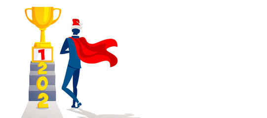 New 2021 growth and development prospects. 3D illustration