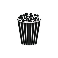 Popcorn icon flat style isolated on white background. vector illustration