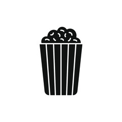 Popcorn icon flat style isolated on white background. vector illustration