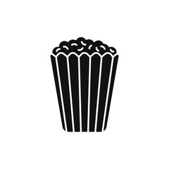 Popcorn icon flat style isolated on white background. vector illustration