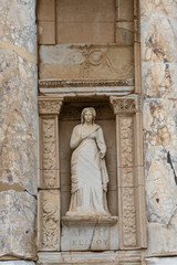 Statue on the Front of Celsus Library at Ephesus