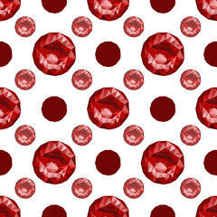 Red blood cells. Polygonal graphics. Seamless pattern for fashion prints, textiles, fabrics, wrapping paper, medical institutions. 