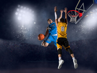 Plakat Two basketball players in action
