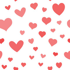 Hearts vector icon seamless pattern. Love texture background for valentine's day.