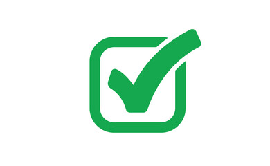 Checkmark tick green icon. Symbol of approval check mark.