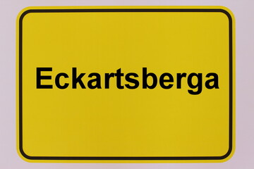 Illustration eines Stadteingangsschildes der Stadt Eckartsberga