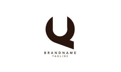 Fototapeta na wymiar Alphabet letters Initials Monogram logo QU,QU INITIAL, QU letter , Q and U