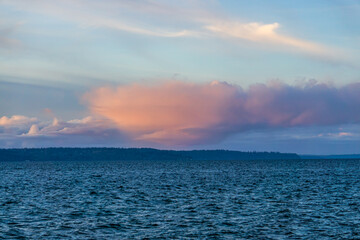 Pink Clouds Over Water