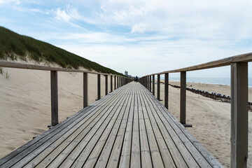 Sylt - View to boardwalk alongside towards Westerland on a Summerday