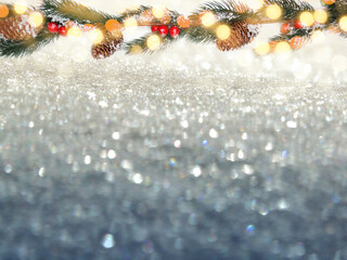abstract christmas lights garland blurs background shiny bokeh