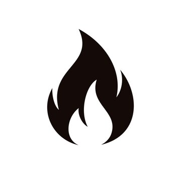 Fire flame logo design. Fire flame silhouette icon. Fire symbols. Vector illustration.