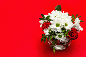Bouquet of fresh flowers for Valentine's day or Wedding