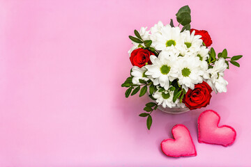 Bouquet of fresh flowers for Valentine's day or Wedding