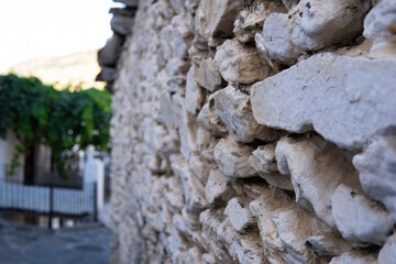 Wall of white stones