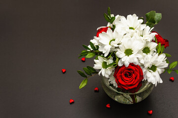 Bouquet of fresh flowers for Valentine's day or Wedding