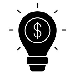 light bulb icon dollar sign finance invention  idea symbol