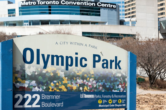 Olympic Park and Metro Toronto Convention Centre in the downtown district, Toronto, Canada