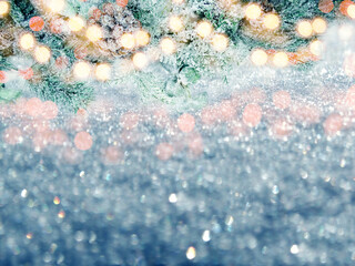 abstract christmas lights garland blurs background shiny bokeh