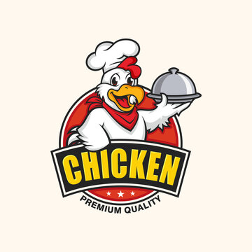 Chicken mascot logo vector. Chicken vector illustration. Organic farm vector logo design
