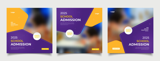 School education admission social media post and web banner template