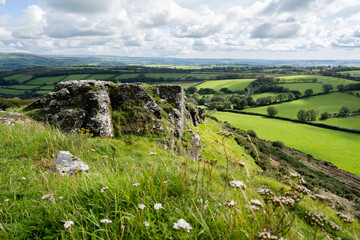 Fototapeta na wymiar View from the mountains - Cornwalls in United Kingdom