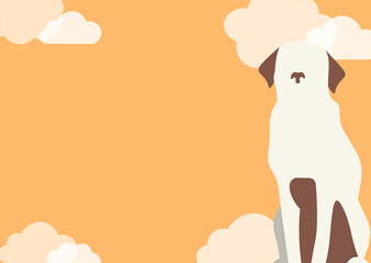 Dog silhouette illustration postcard 