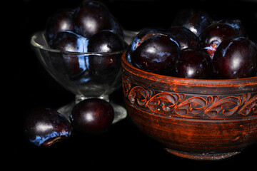 olives in a glass bowl